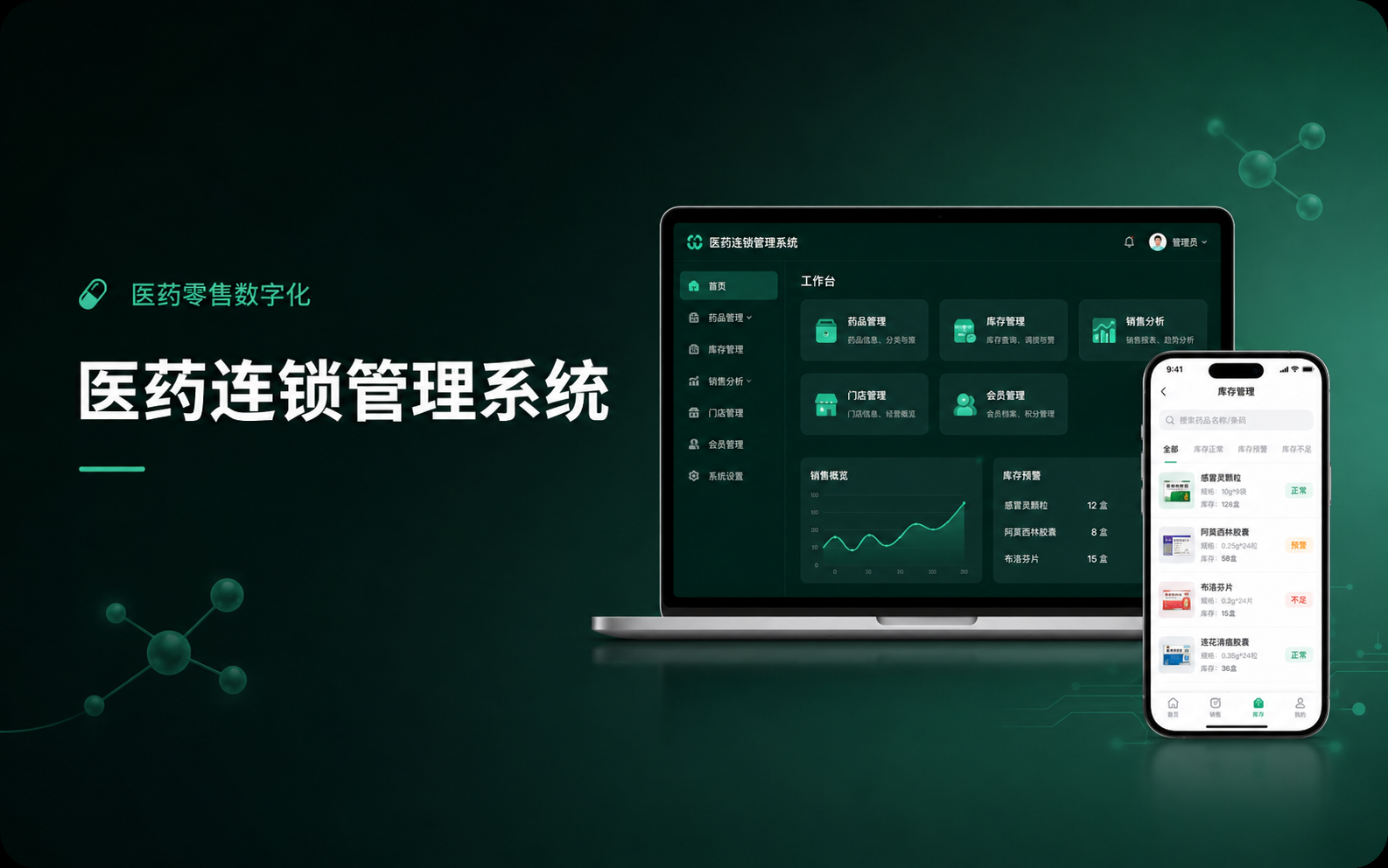 青岛九尾狐医药连锁管理系统开发案例:睿达康药业数字化平台